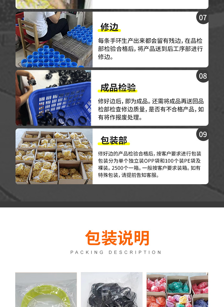 彩虹情侣硅胶手环钥匙扣印刷彩色图文凹凸刻LOGO亚马逊热销款详情11