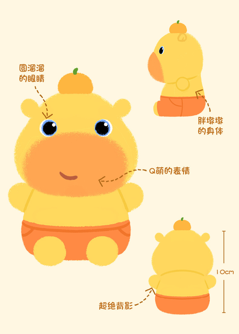 多爱正版卡通创意水豚噜噜学生书包挂饰毛绒公仔钥匙扣饰生日礼物详情1