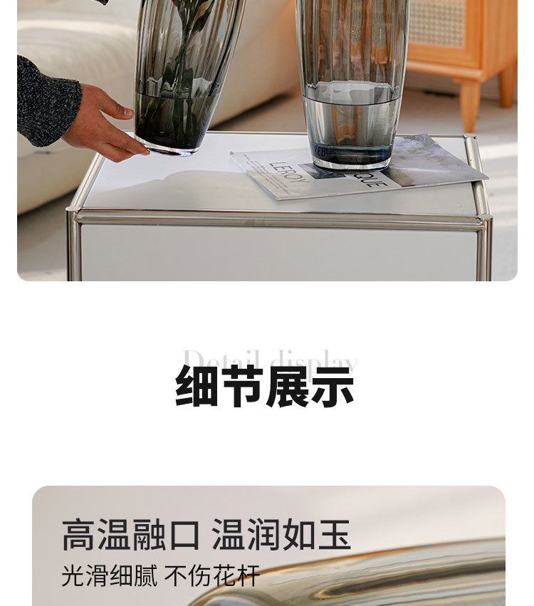 现代轻奢透明玻璃花器插花花瓶摆件家居客厅电视柜简约餐桌装饰品详情9