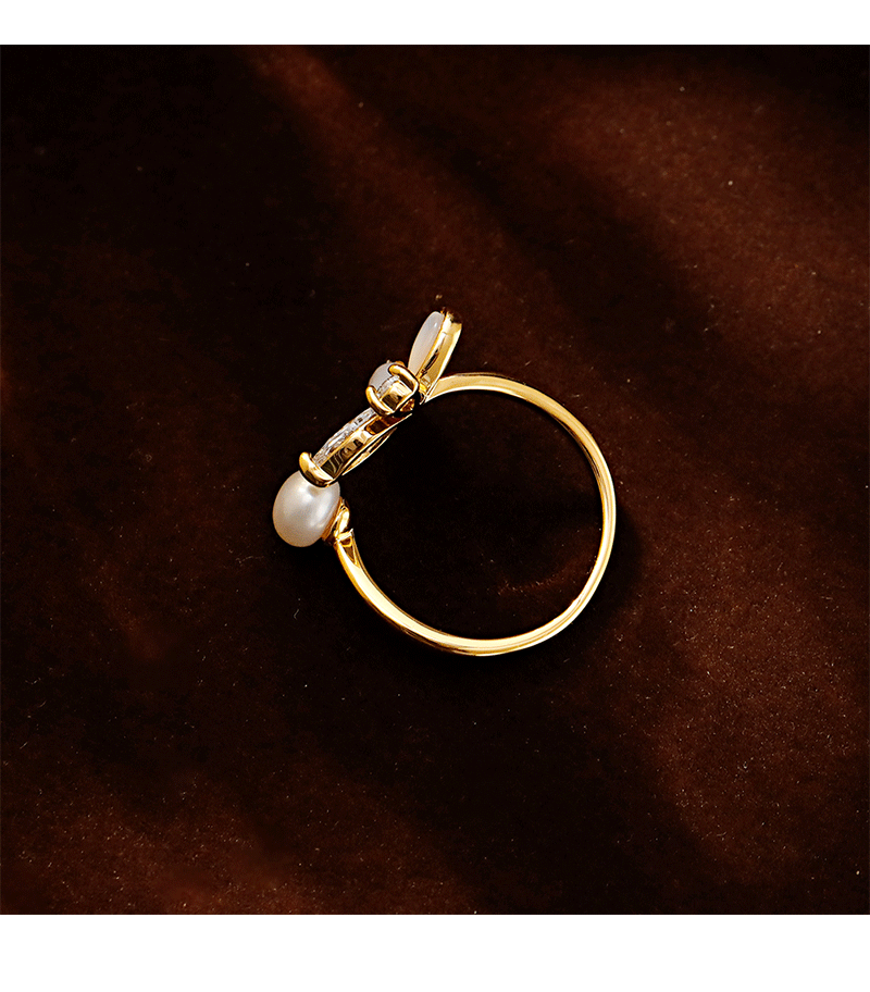 Hyacinth时尚轻奢蝴蝶贝壳锆石开口戒指女款小众设计感百搭食指戒抖音爆款详情6