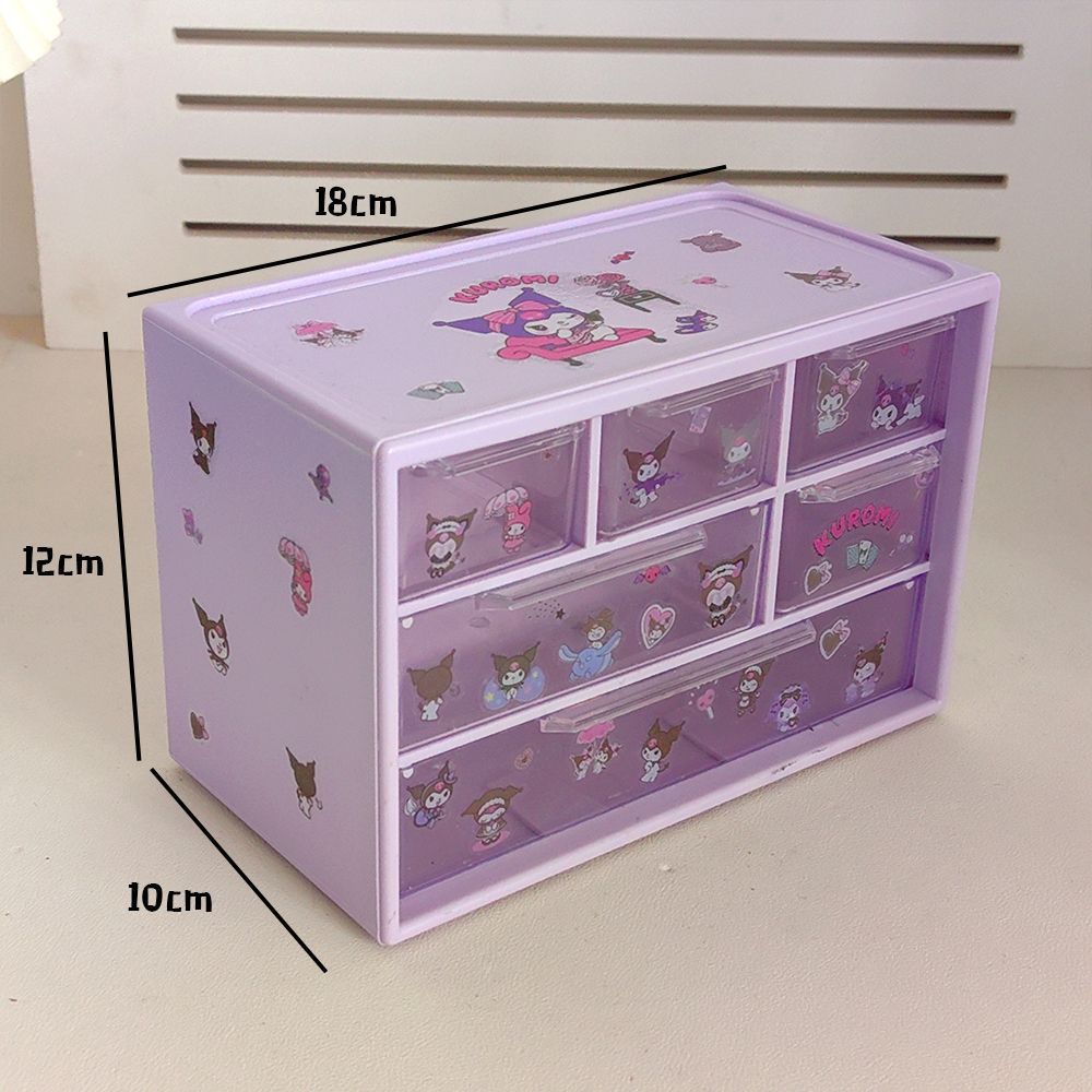 New type of storage box, table six-box jewelry storage box, student dormitory drawer-style living room compartmentalized small storage box pic 6