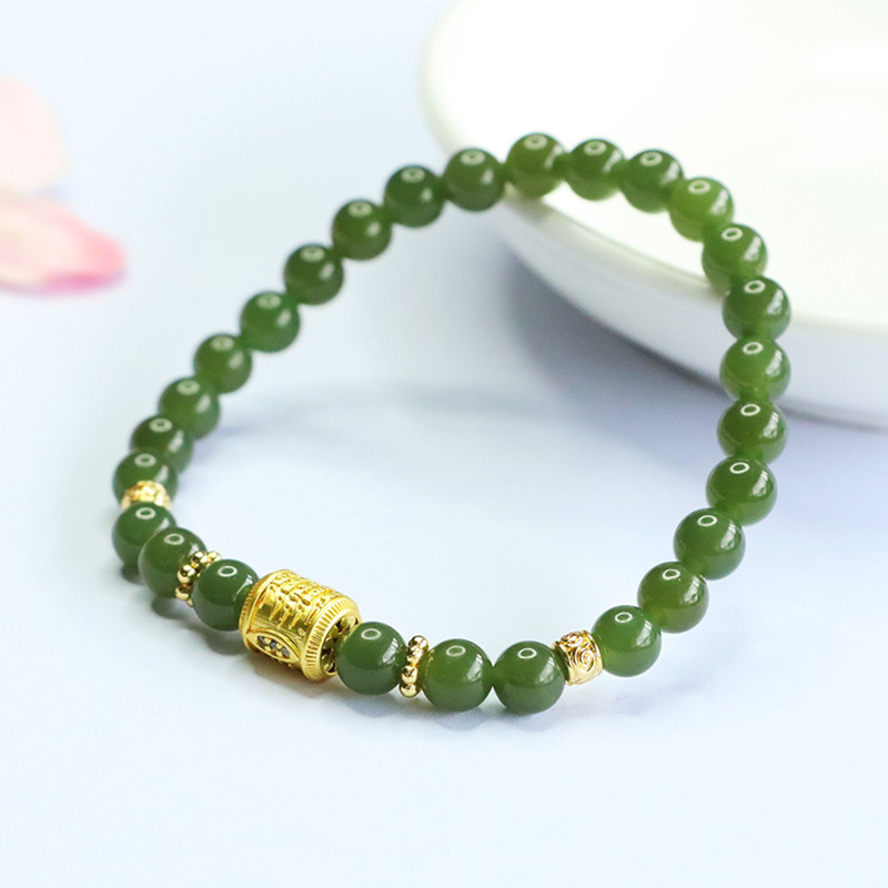 眷钰天然和田玉手串五条经文玉石手链寺庙批发代发HT5071506其他首饰详情9