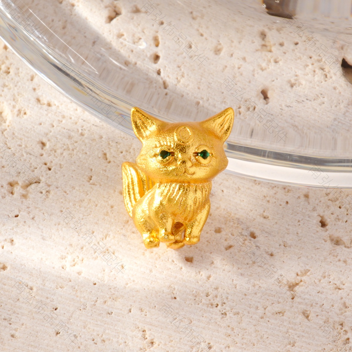 New ancient method sand gold high color retention zirconium fox bead traditional Chinese style high-end bracelet necklace DIY accessory pic 8