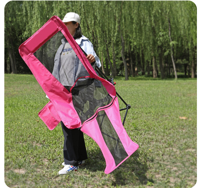 懒人月亮椅透气网面轻便户外折叠躺椅可坐可躺露营午睡靠背可调节详情22