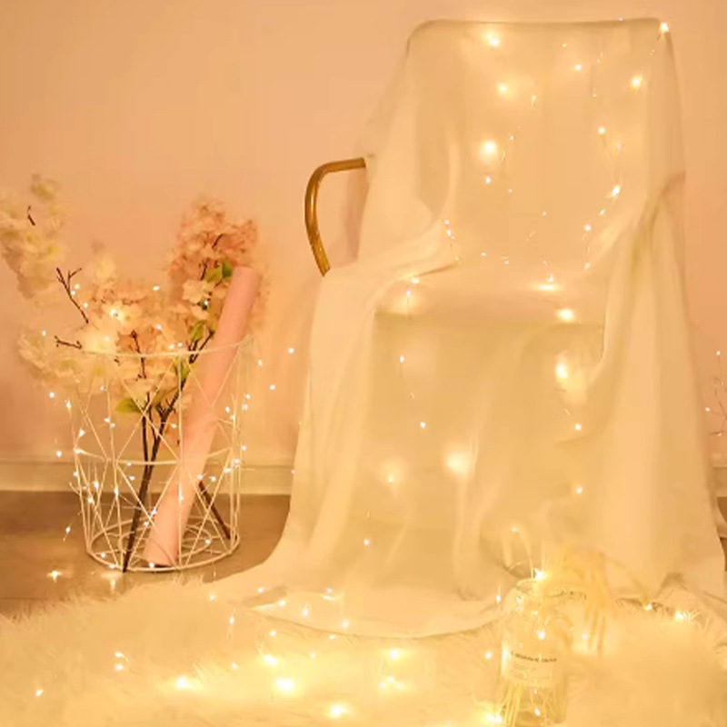 Bulk wholesale of LED button battery small white boxes, colorful flower light strings, Christmas tree decoration copper wire atmosphere string lights pic 9
