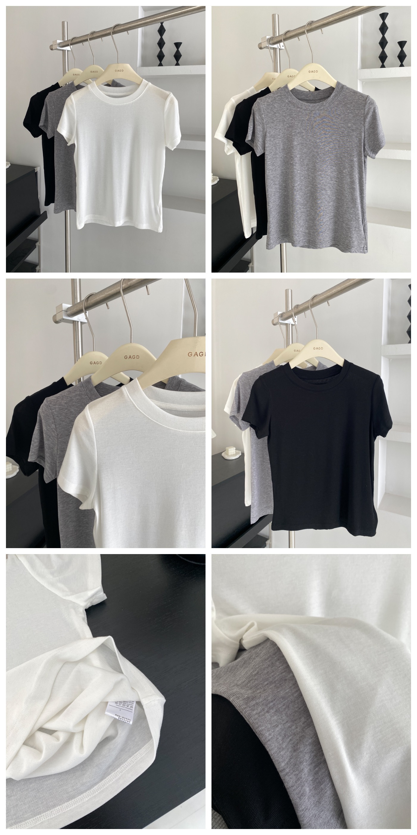 GAGD Tencel wool shoulder short-sleeved T-shirt for women, Millennium, sweet and cool, waist-tightening sport short-sleeved T-shirt top for spring pic 3