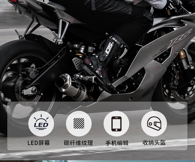 LED BACKPACK背包LED发光骑行机车头盔包防水蓝牙手机APP设置眼睛详情2