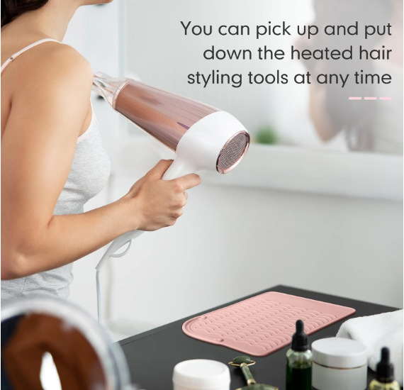 硅胶直发器隔热垫卷发棒美发隔热烫发隔热隔热垫防烫发器收纳批发详情2