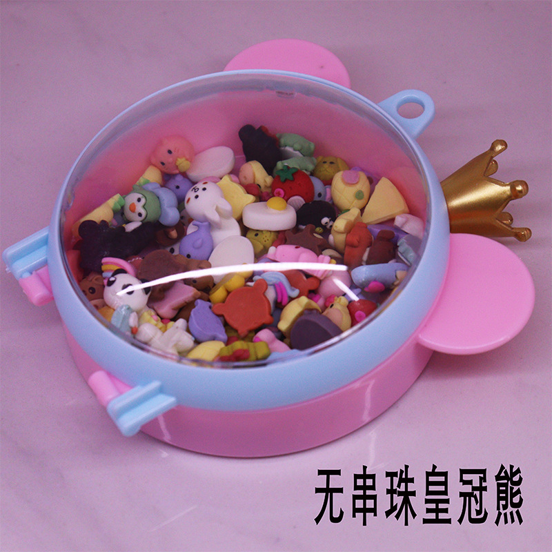 网络热卖款串珠或可手提皇冠美甲小东西配件盒子方圆塑料盒详情2