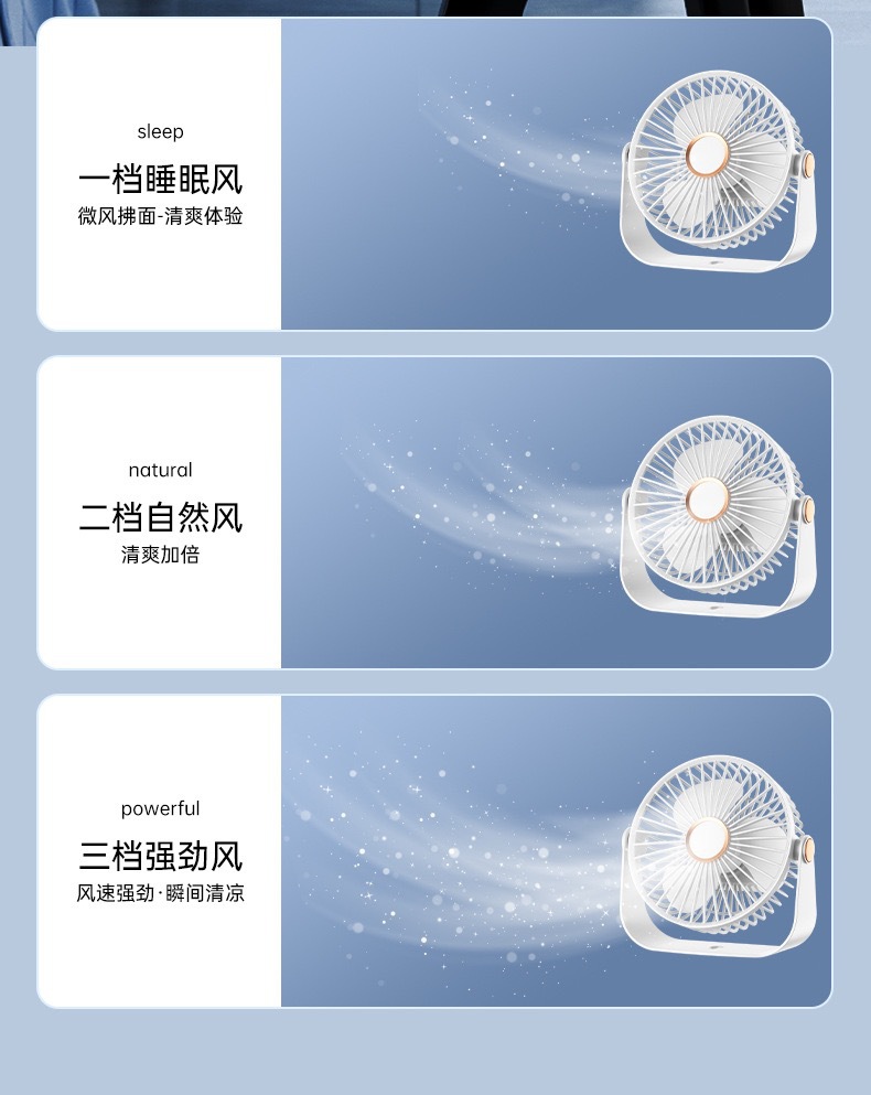 USB night light charging desktop fan, office, student dormitory, outdoor multi-functional portable small fan, gift, cross-border pic 9