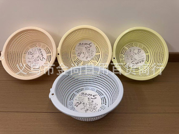 简约款沥水篮加厚洗菜篮圆形可壁挂家用塑料沥水篮筛子篮子子筐详情1