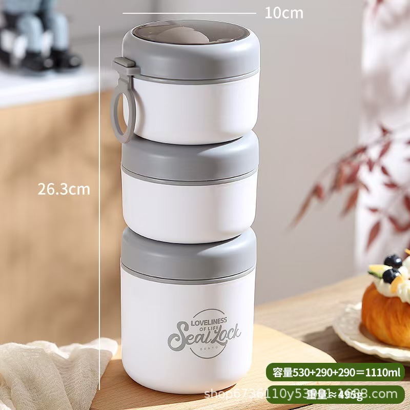 304 stainless steel large-capacity breakfast cup, insulated lid spoon, oat cup, milk cup, portable porridge for students and office workers pic 4