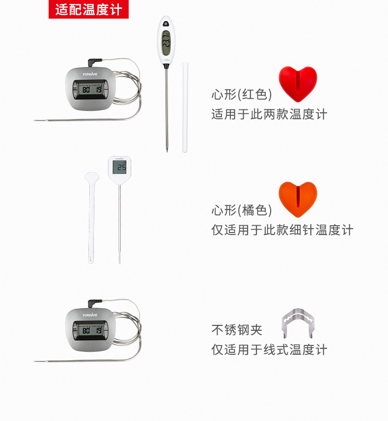 French Baker thermometer, fixed clip, probe, milk coffee drink, milk tea, sugar boiling pot, baking tool pic 5