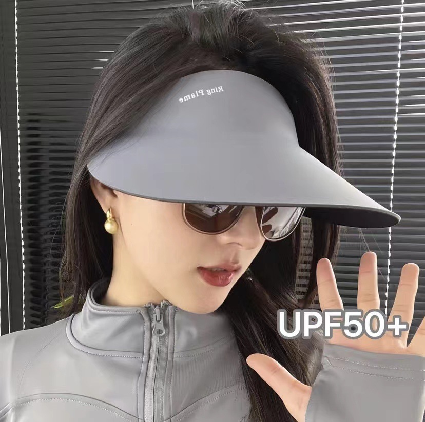 UPF50+可折叠无痕防晒帽子女防紫外线轻薄运动遮阳帽夏季无感一体详情2