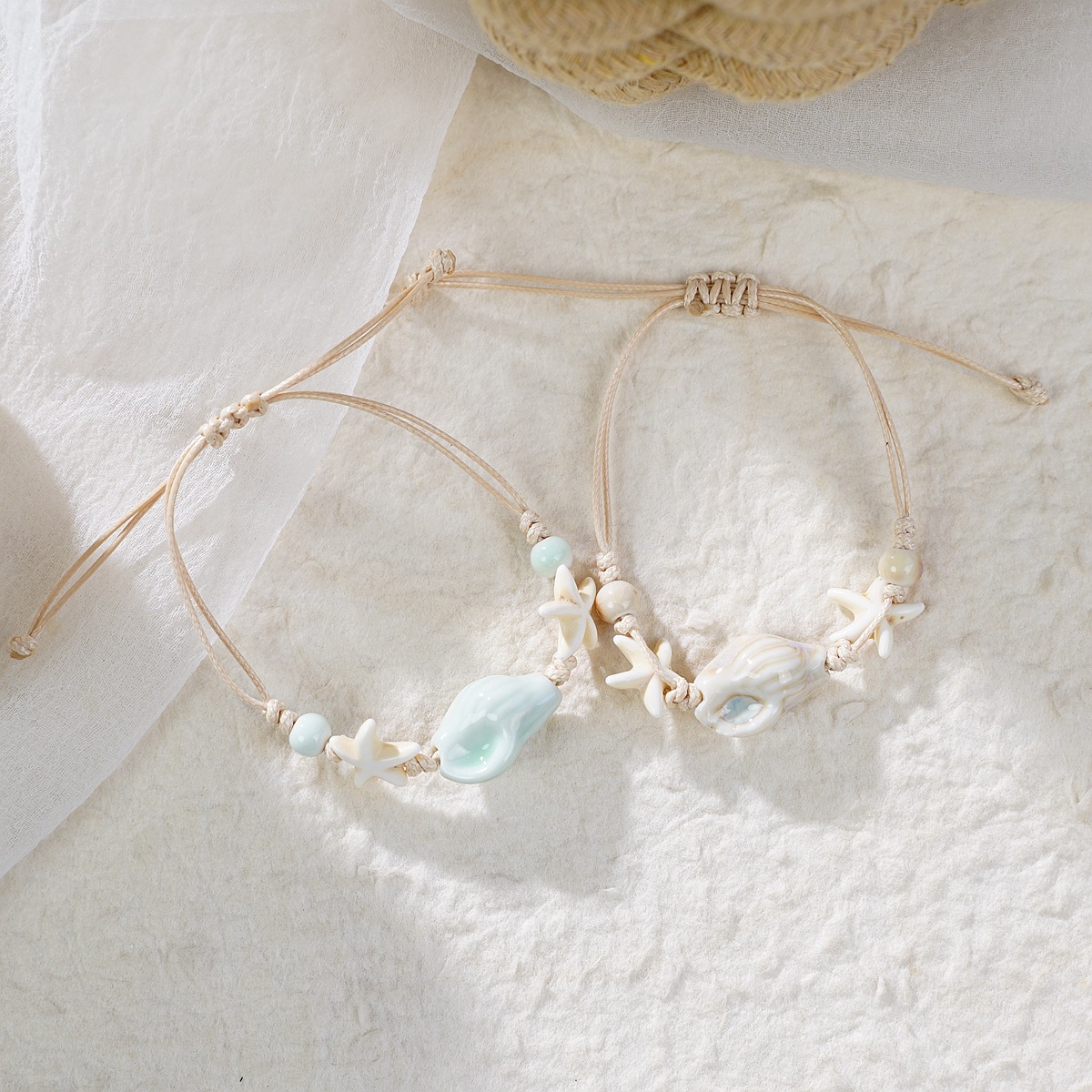 Origin source woven ceramic bracelet, niche design, high-end feel, sweet and feminine, versatile, artistic ocean shell bracelet pic 5