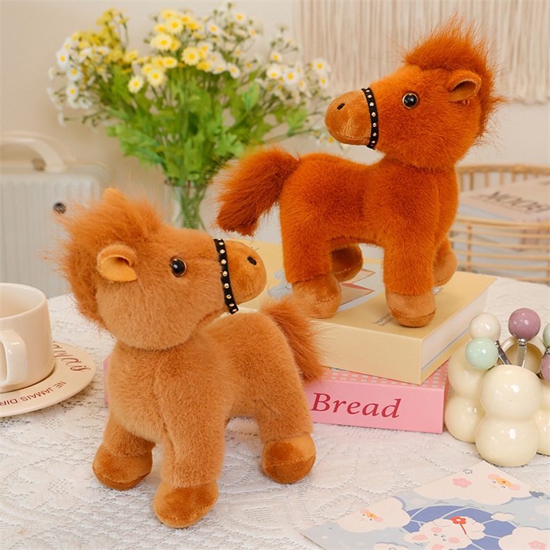 可旋转仿真小马可爱小马玩偶公仔毛绒玩具国潮玩具马年吉祥物娃娃女孩礼物详情20