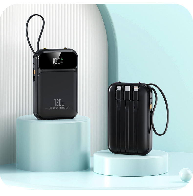 120W超级快充自带线迷你充电宝3C认证20000毫安移动电源定制logo详情25