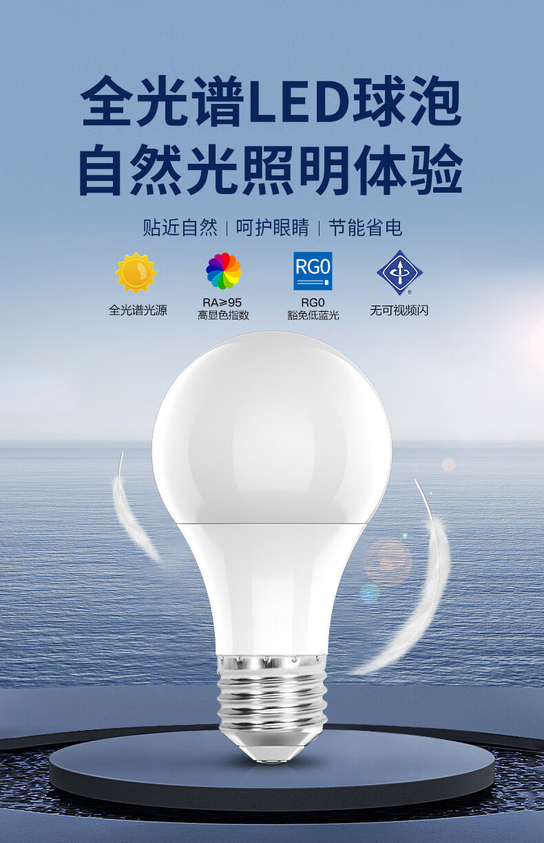 fsl佛山照明led灯泡大功率柱形球泡高亮节能A泡灯E27螺口明装灯座详情31