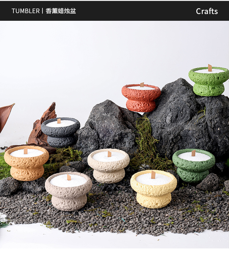 亚马逊热卖款火山石杯水泥蜡烛杯蜡容器空杯香薰蜡烛杯香氛蜡烛杯详情14