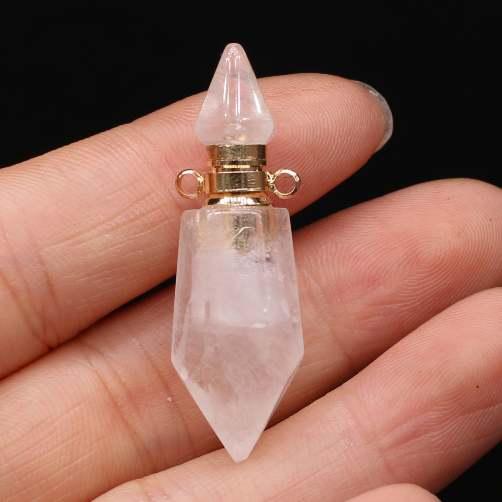 Exquisite natural semi-precious stone perfume bottles, white crystal, various shapes, DIY accessories, fashionable and exquisite wholesale production pic 48