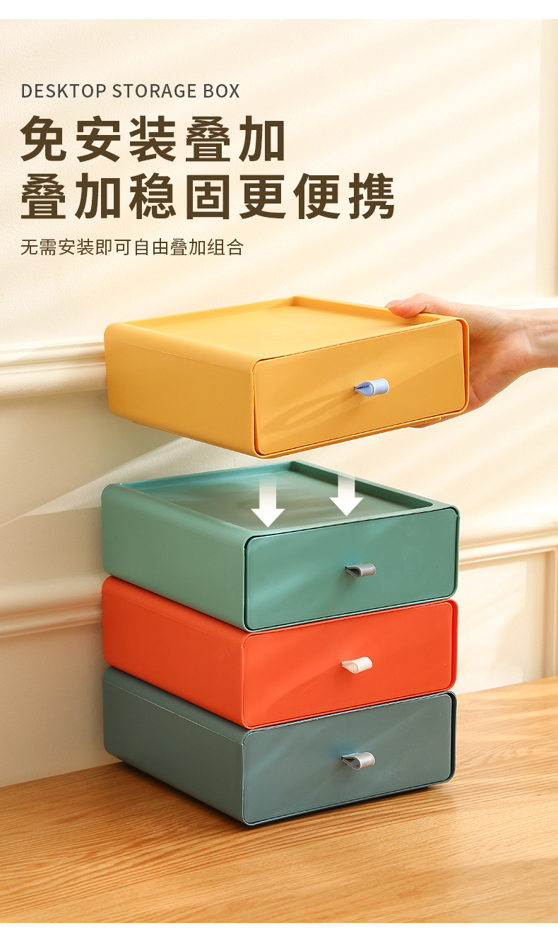 Drawer-type desktop storage box, storage box, office desk rack, organizing cabinet, wholesale organizing box pic 8
