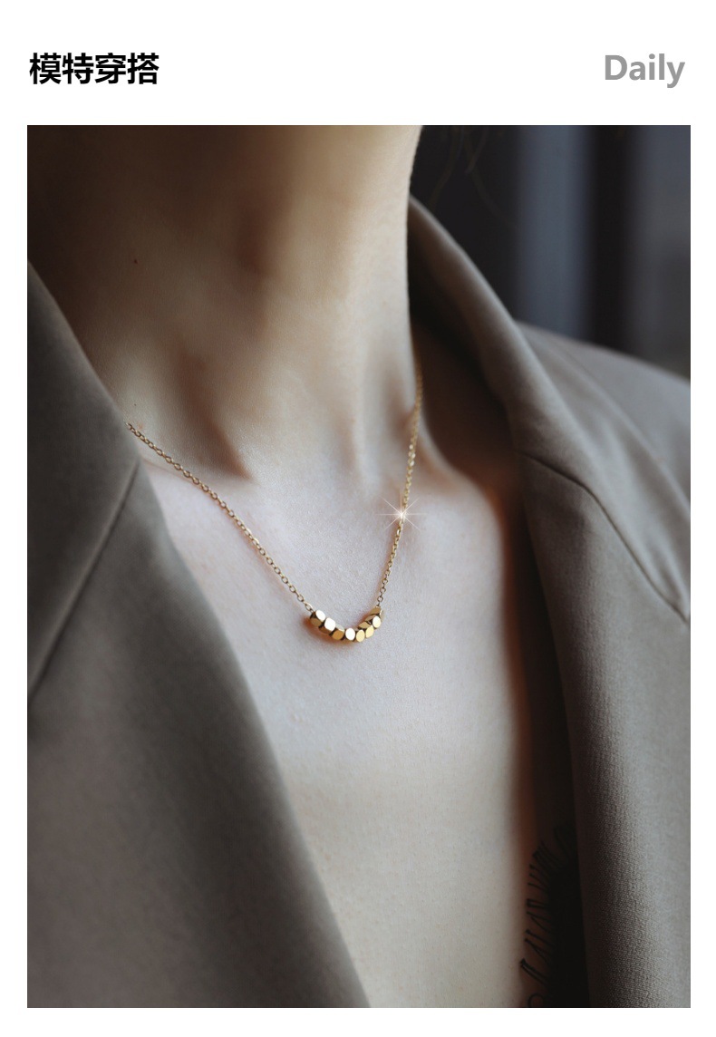 八方来财本命年碎银子小方糖项链轻奢小众高级感锁骨链详情5