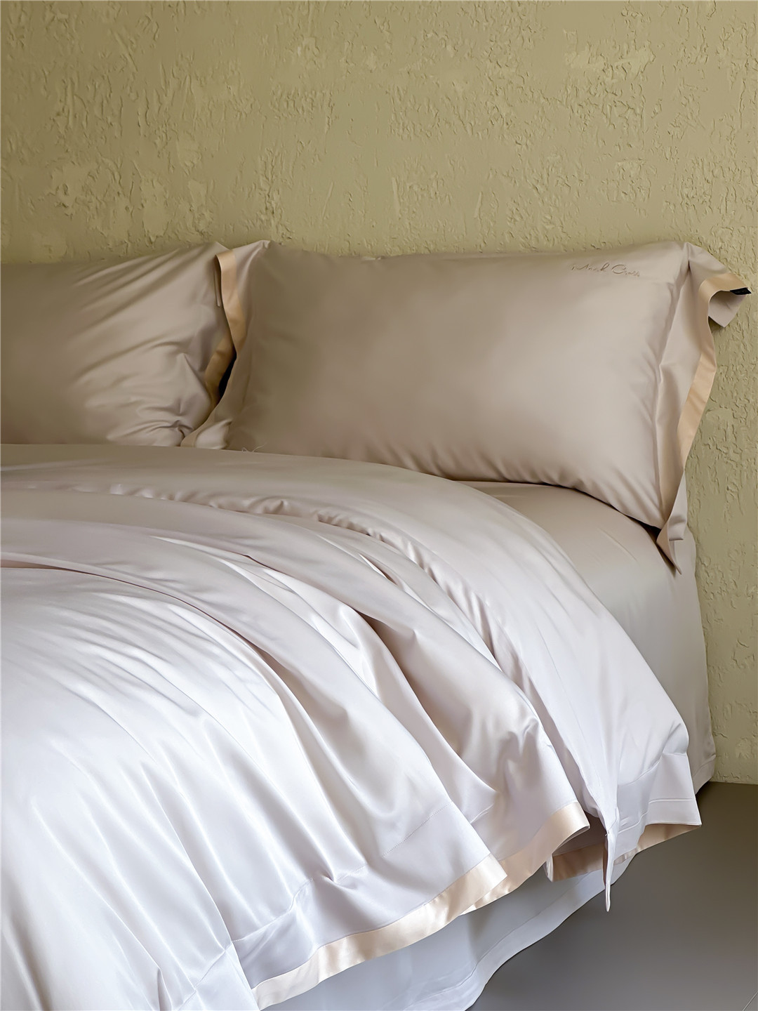 Minimalist style 100-count ultra-fine denier Tencel cotton four-piece set, high-end and silky smooth naked sleeping grade bedding pic 48