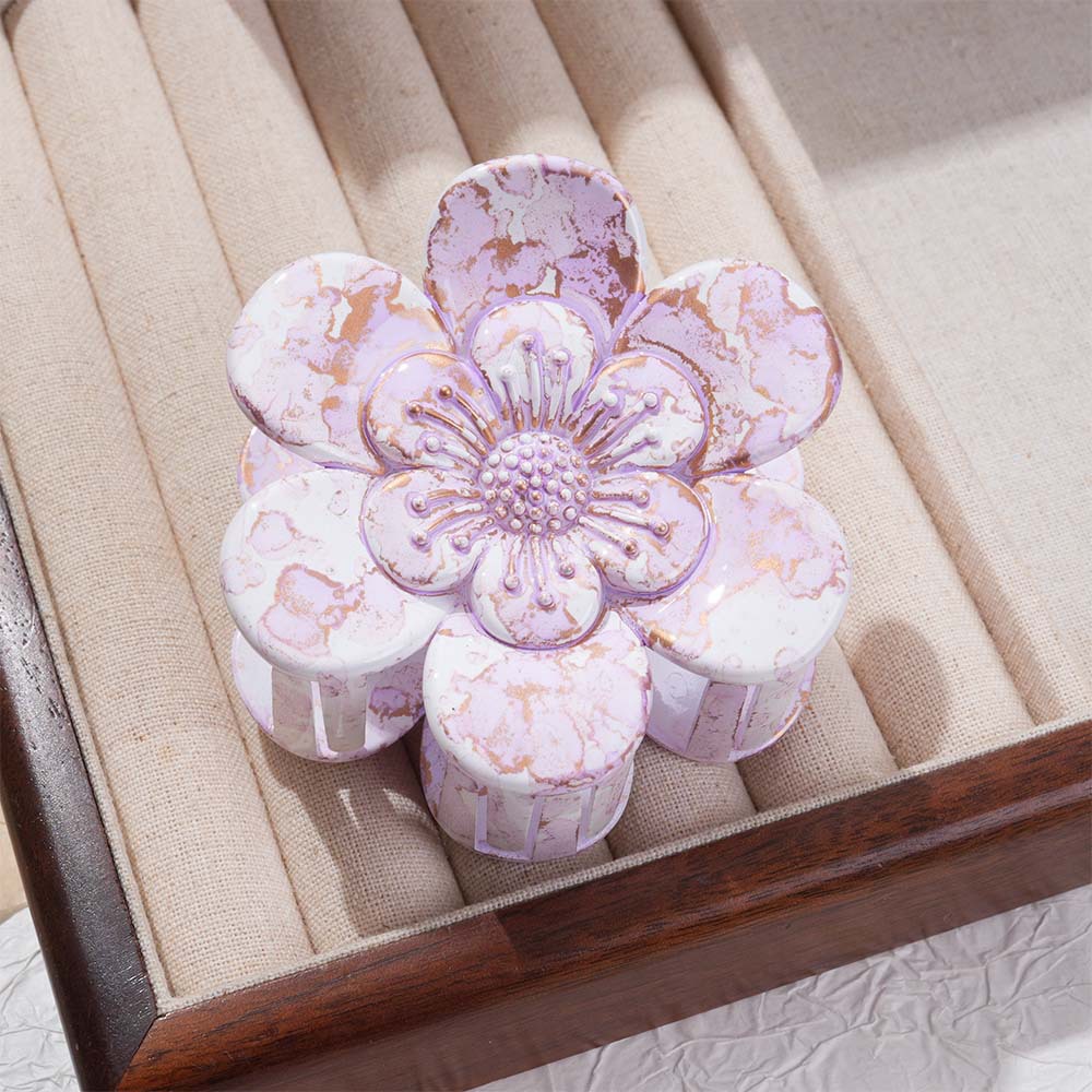 8CM新款六瓣花抓夹高档发夹高级感鲨鱼夹女士盘发发抓饰品夹子详情4