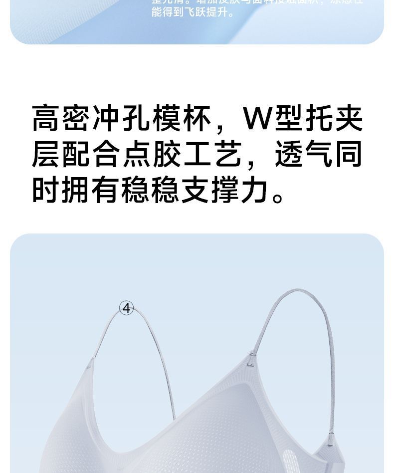 Herbal original color same ultra-thin breathable seamless lingerie for women V-neck gathering halter vest style bra for women pic 7