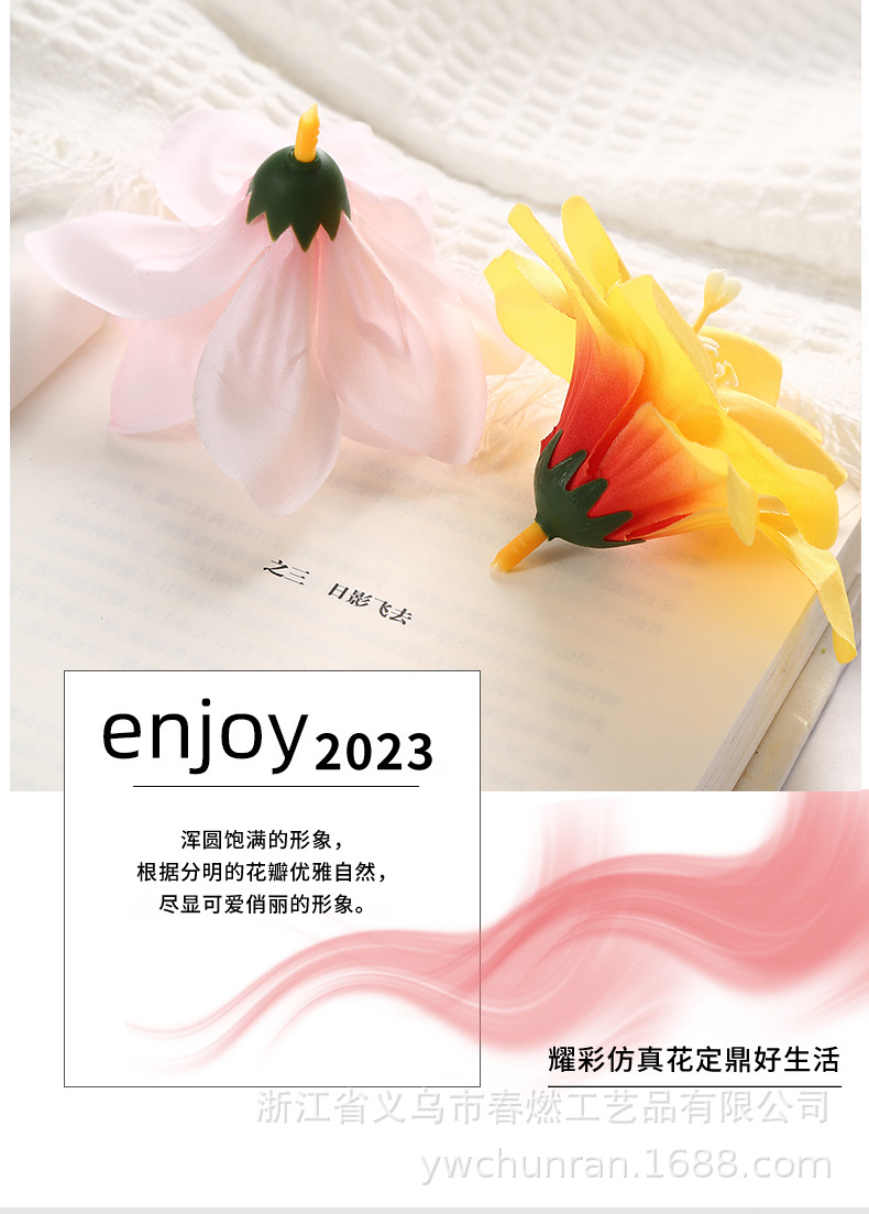 小百合花 民族头饰制作发饰服装花头批发diy绢布仿生花高级感逼真详情2