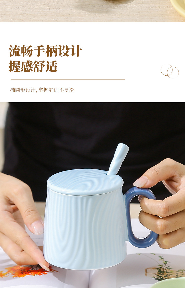 陶瓷马克杯高颜值水杯家用陶瓷杯子带盖子创意情侣咖啡杯伴手礼杯详情7