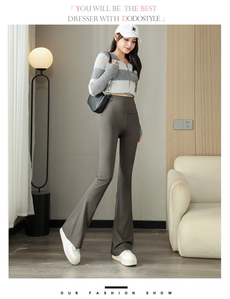 微喇鲨鱼裤女外穿春夏薄款高腰弹力芭比喇叭裤运动健身瑜伽打底裤详情12