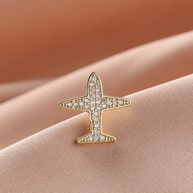 Anti-exposure small brooch for women, high-end and elegant copper zircon inlaid collar pin brooch decoration, clothing accessories wholesale pic 5