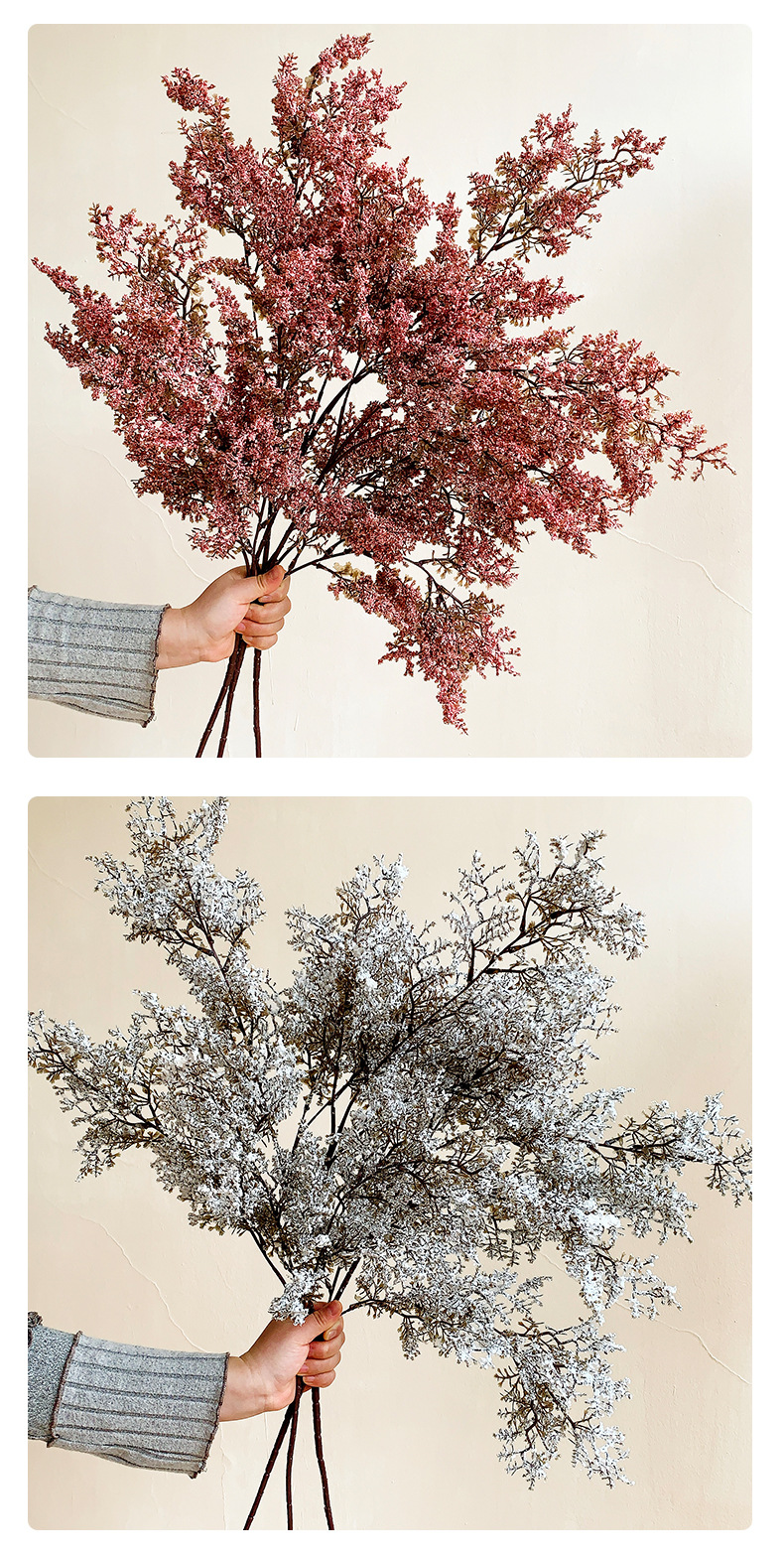 侘寂风雾凇仿真绿植假花花束摆设高档客厅插花干花花艺装饰花摆件详情15
