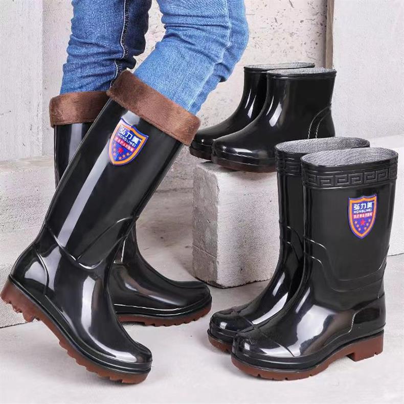 雨鞋耐磨牛筋底雨鞋男士保暖耐酸碱高筒加厚胶雨靴防滑劳保防水靴详情13