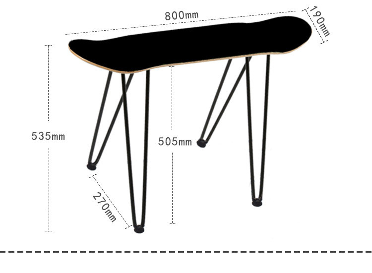 滑板凳子创意改造铁艺造型凳子摆设支架凳金属组装DIY滑板椅子详情6