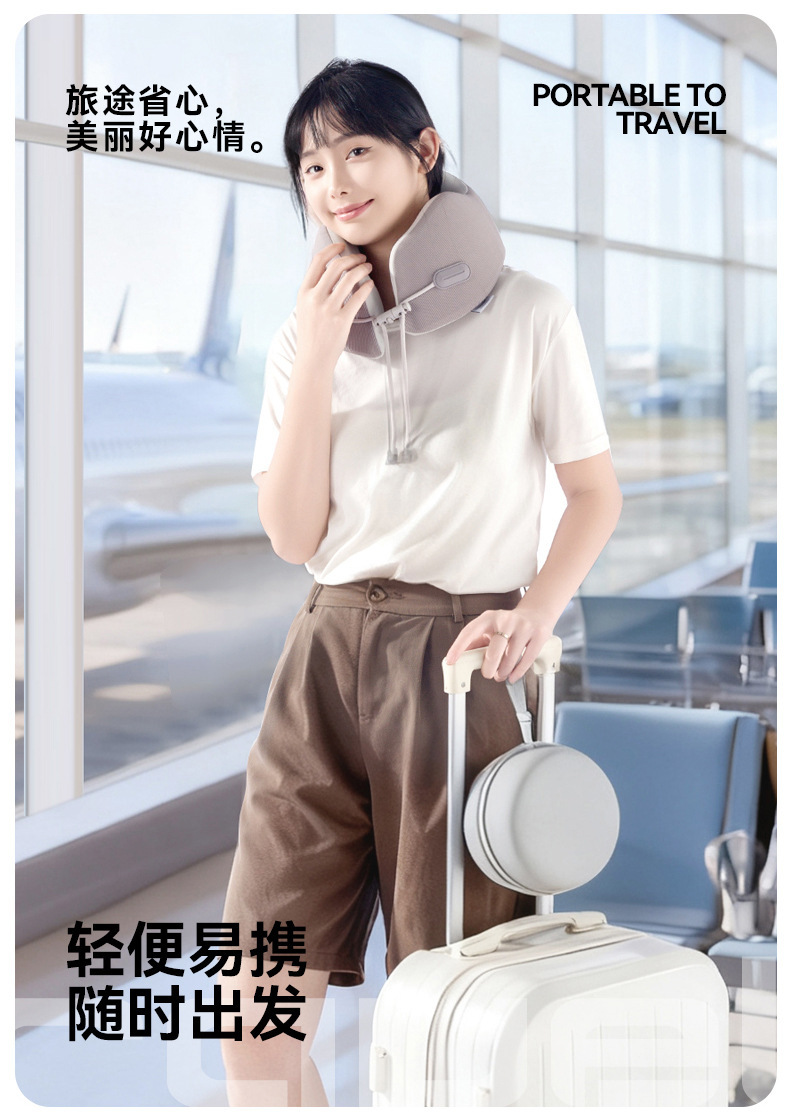 Capibala portable U-pillow, U-shaped neck pillow, travel pillow, storage U-shaped pillow, neck support pillow, multi-functional, comfortable and portable pic 3