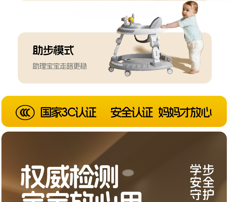 婴儿学步车6-18个月多功能婴幼儿宝宝儿童三合一学行车婴儿玩具车详情6