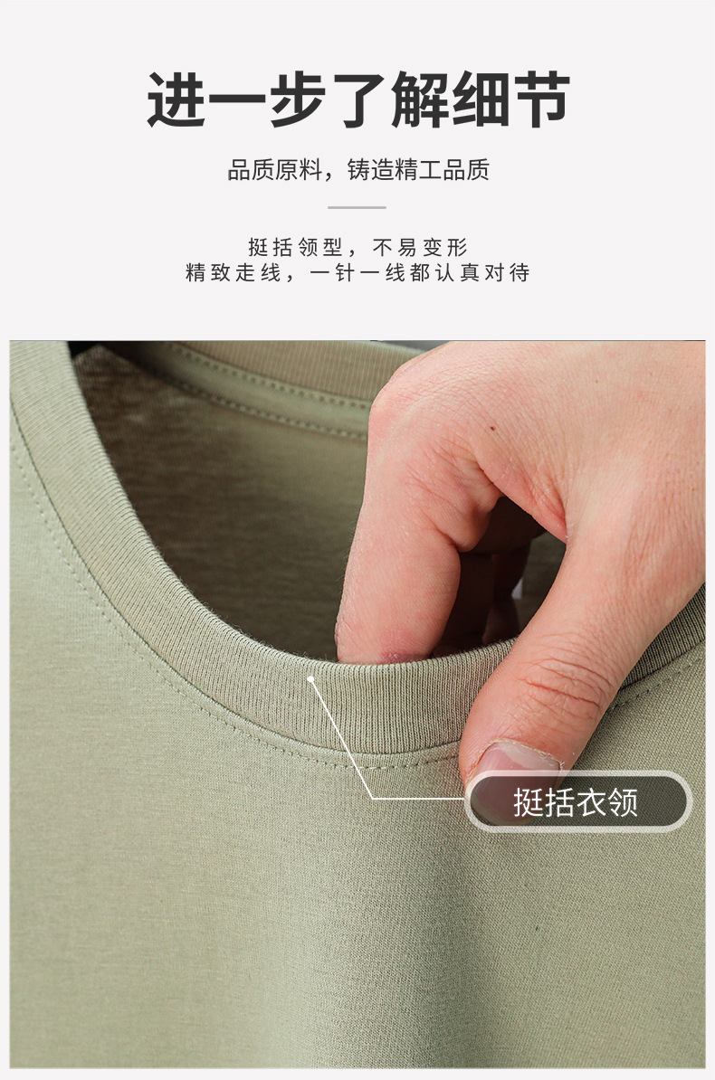 2025夏季新款纯棉t恤男士中年韩版休闲时尚潮流刺绣圆领t恤短袖男详情7