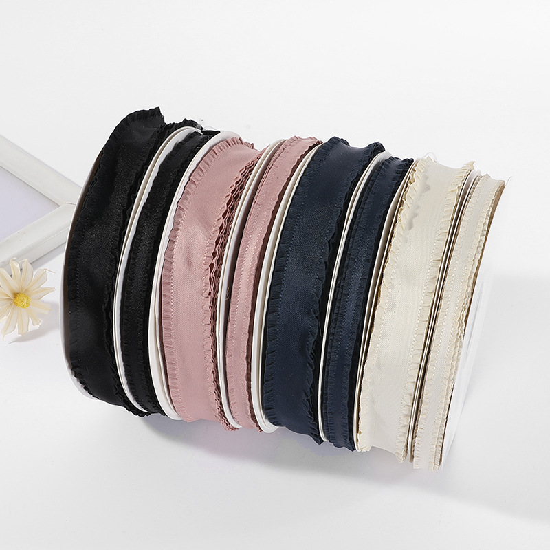 韩版定制款涤纶荷叶边缎面丝带皱边DIY裙边褶皱织带详情11