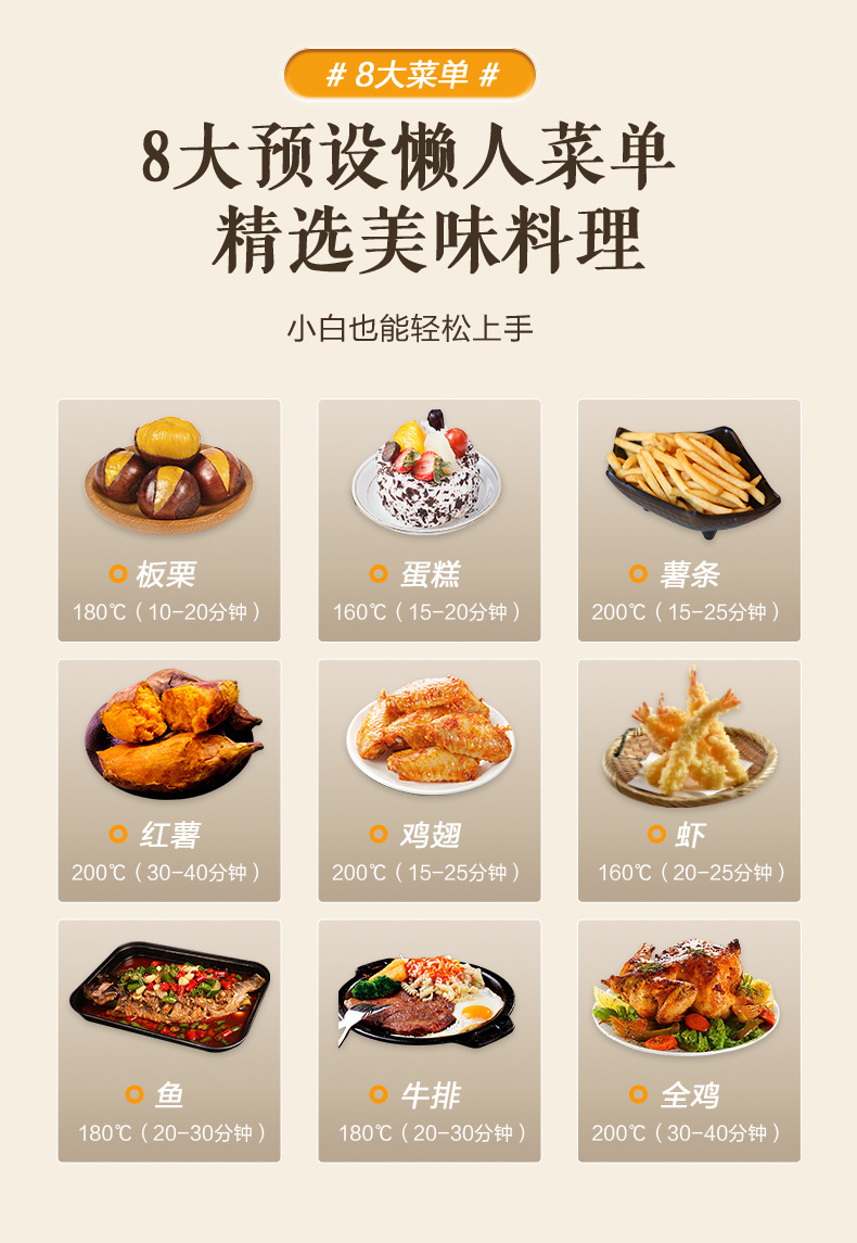 荣事达空气炸锅家用多功能大容量电炸锅烘烤全自动电烤锅无油烹饪详情6