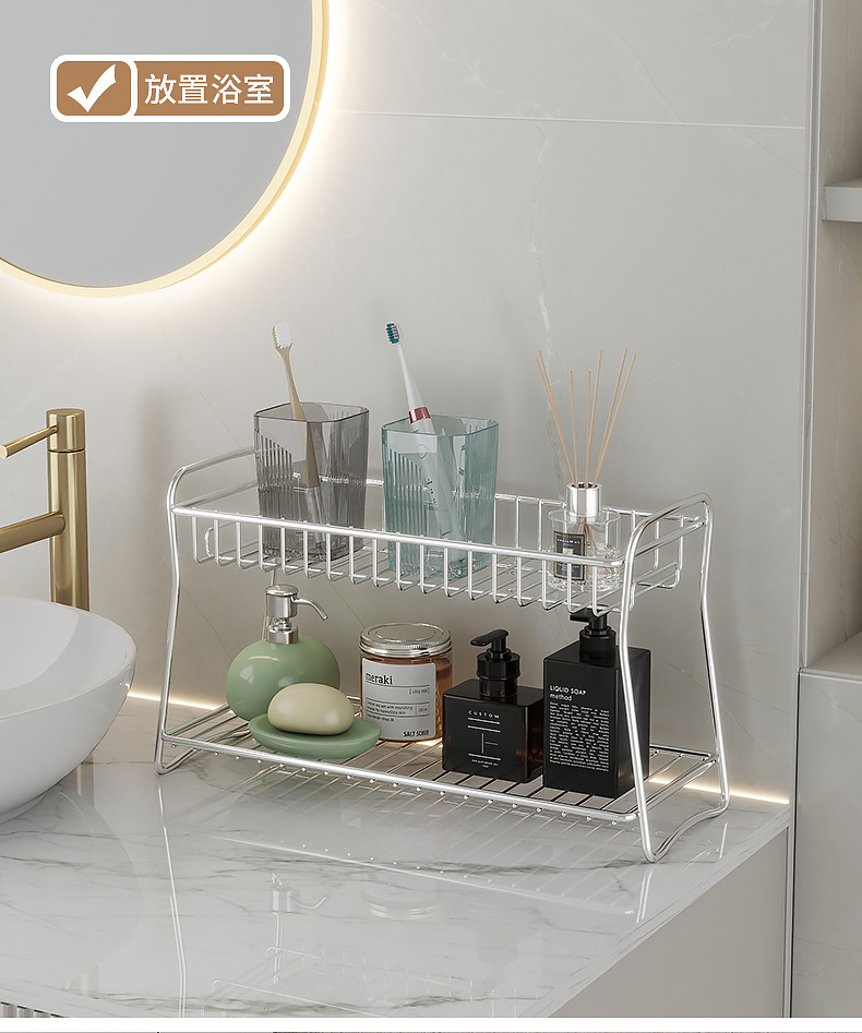Cross-border kitchen stainless steel storage rack, seasoning cup storage rack, multi-layer countertop floor-standing organization, draining and storage rack pic 11