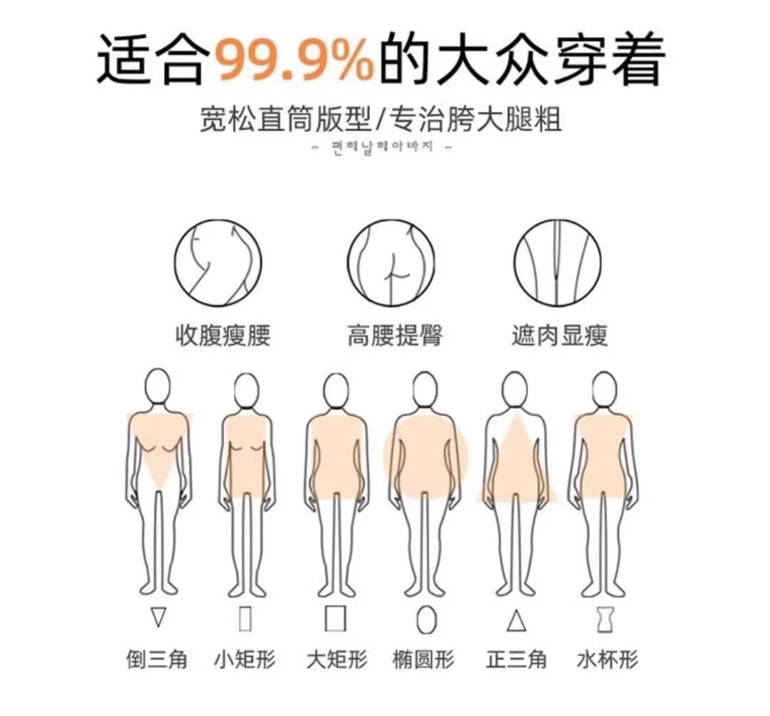 高腰阔腿牛仔裤女春夏季2024新款宽松复古小个子显瘦窄版直筒裤子详情2