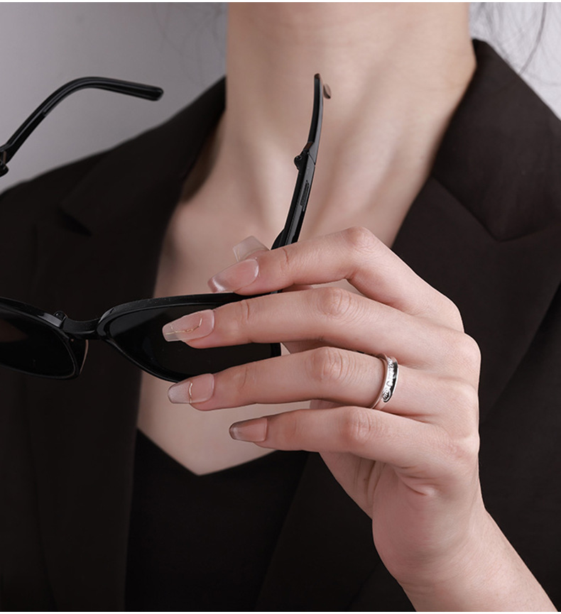 s925纯银法式满天星莫桑石戒指百搭高级小众时尚食指戒个性ins风详情4