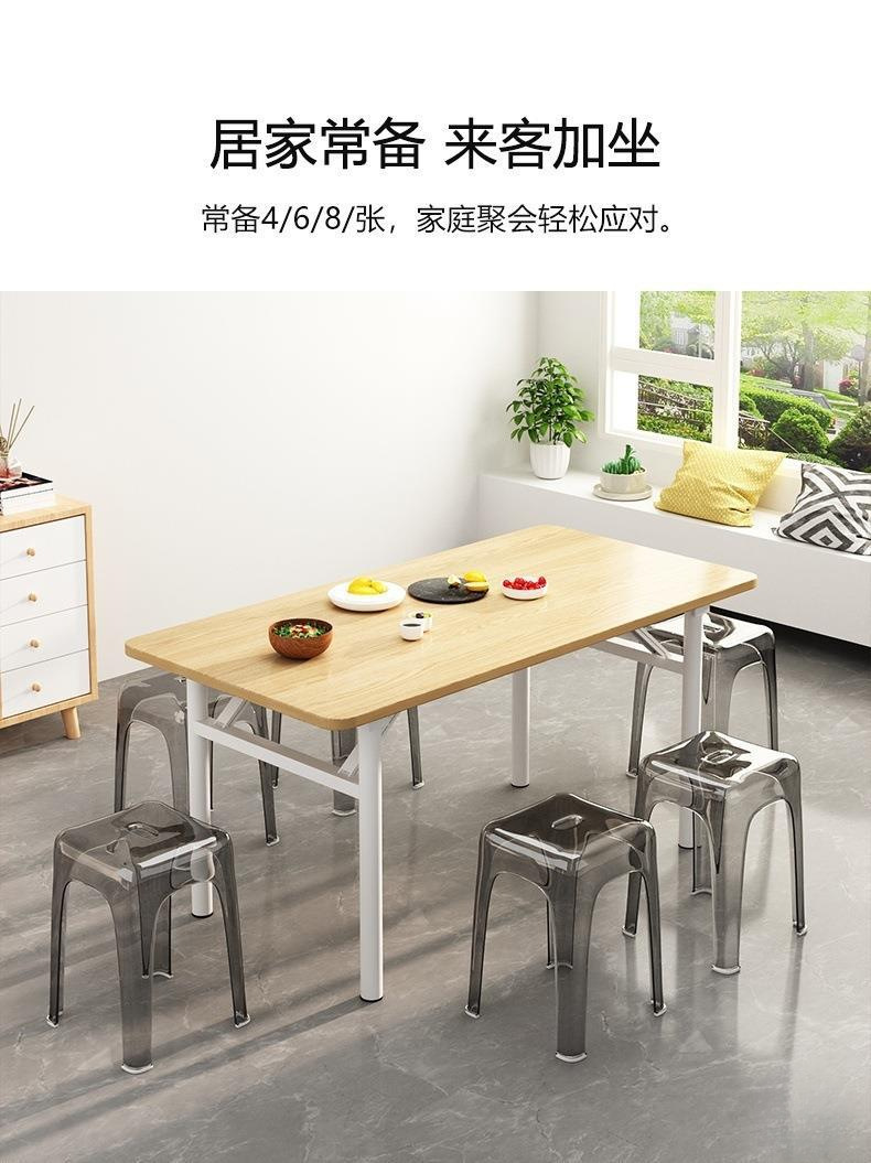 *透明塑料凳子加厚家用矮凳可叠放耐用备用高凳亚克力餐厅椅子详情2