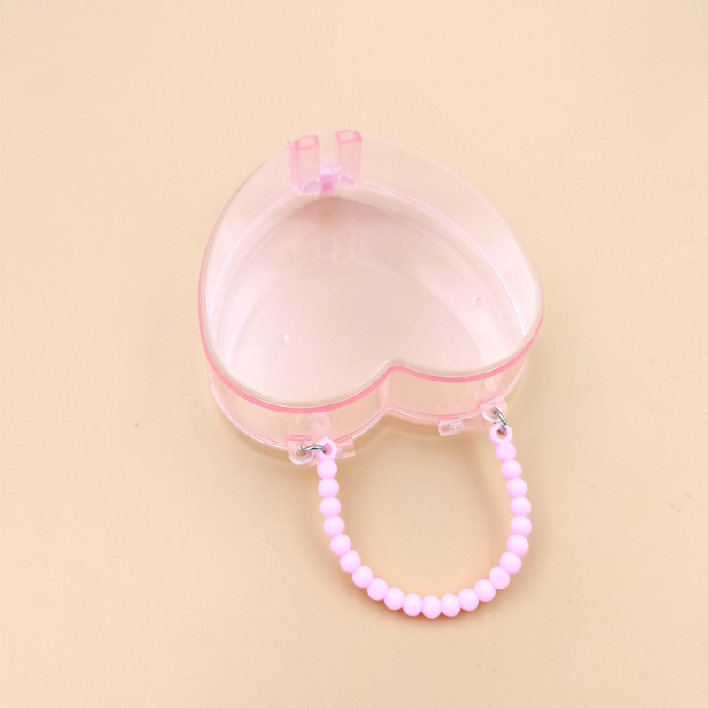 儿童DIY手工塑料透明收纳盒手提盒可爱卡通亚克力玩具盒化妆盒详情5