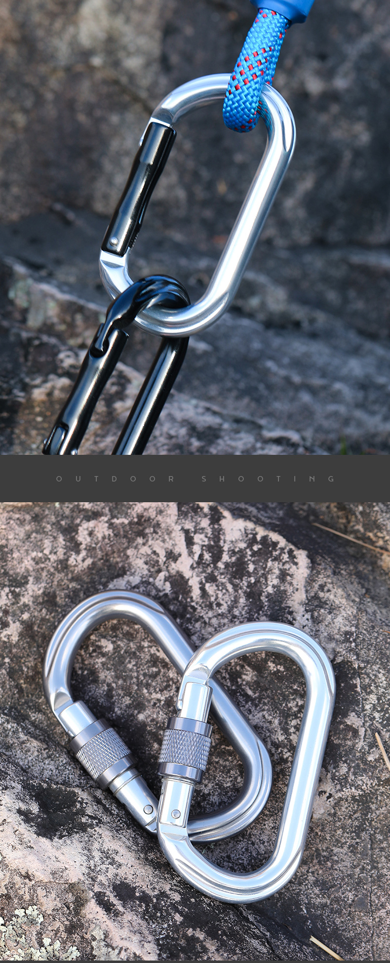 CLIWIZ户外登山攀岩O型自动主锁安全主锁登山扣快挂锁具装备详情9