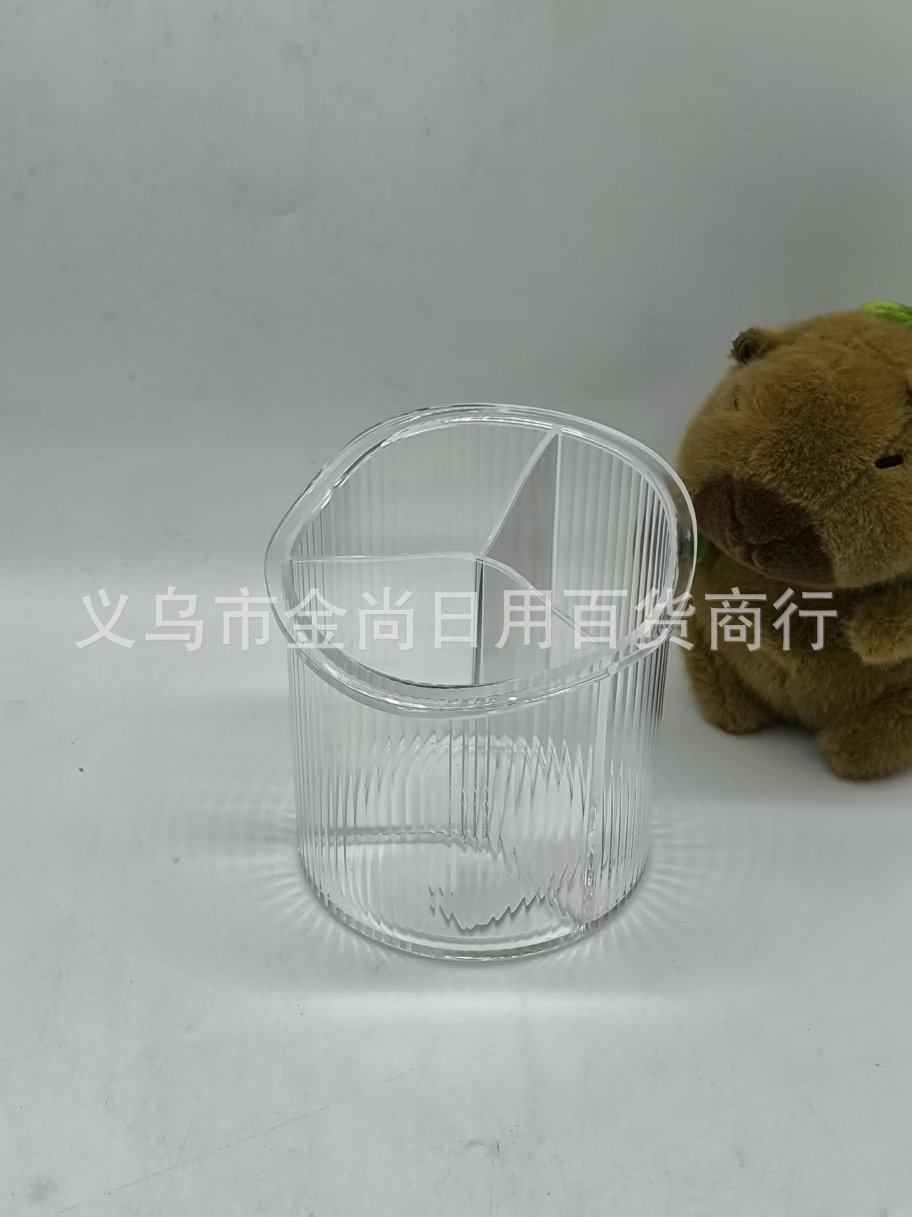 Light luxury transparent cosmetics storage box, desktop dressing table, skin care products, water ripple plastic large-capacity storage box pic 1