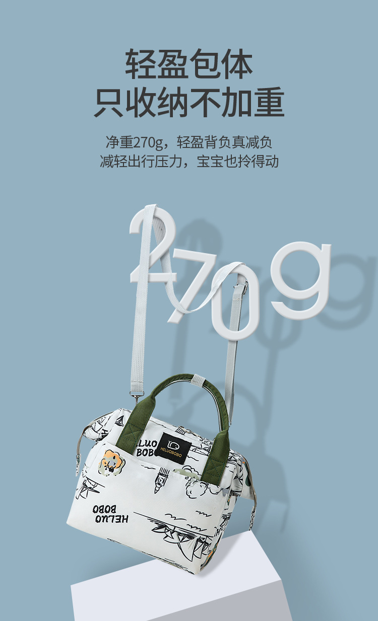 2024 New casual portable Mom bag, multi-functional lightweight storage bag, waterproof and heat-insulating multi-compartment outdoor backpack pic 6