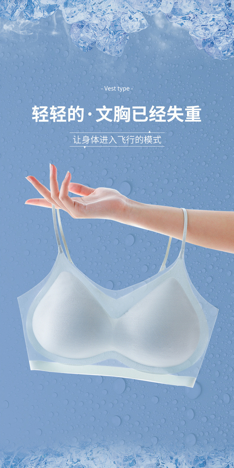 夏季超薄新款美背内衣女小胸聚拢无痕文胸大胸显小抹胸运动胸罩女详情2